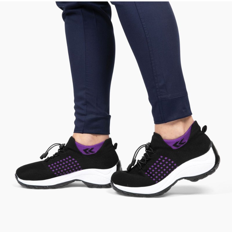 Ortho Stretch Cushion Shoes - Black Purple